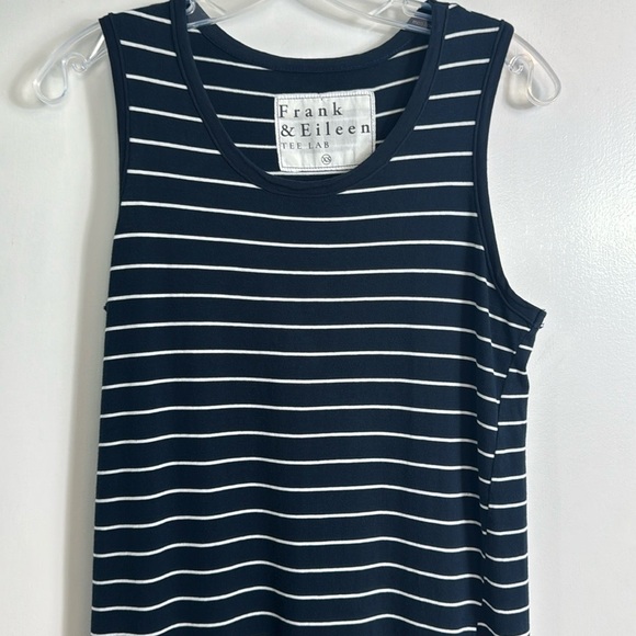 Frank & Eileen Easy Side Slit Tank Dress Blue and White Striped Size XS - Picture 3 of 12